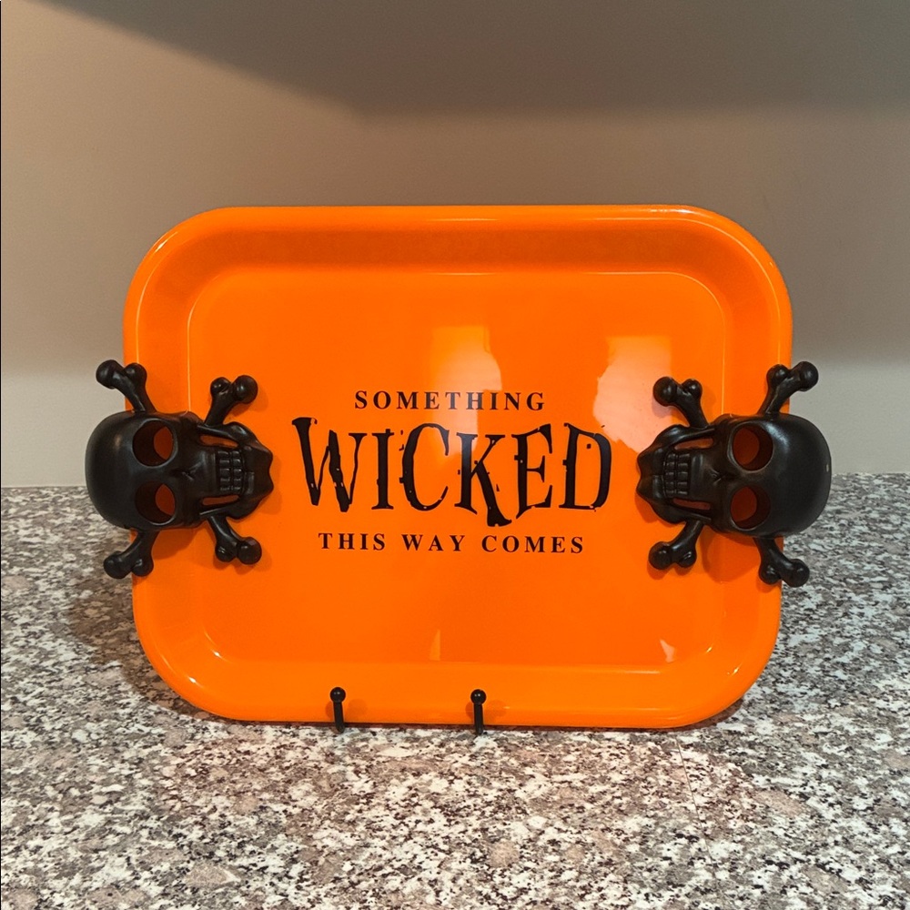 Orange Halloween Skull Tray